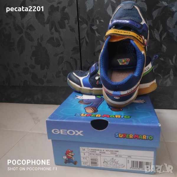 Продавам - детски светещи маратонки Geox Nintendo Super Mario номер 34, снимка 1