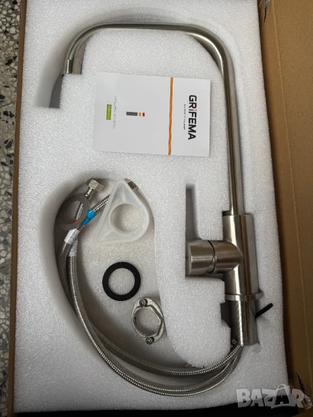 Кухненски Смесител Grifema R999-64-B, Енергийна Ефективност, Инокс, Едноръкохватков!, снимка 1