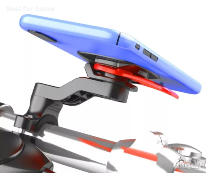 Quad Lock Стойка за телефон за Мотор и Велосипед – Удароустойчива, с Двойно заключване и 360° въртен, снимка 1