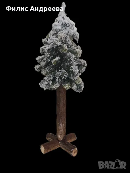 Декоративна дървена елха със заскрежени клони, снимка 1
