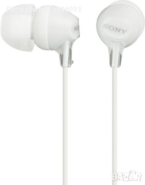 Слушалки Sony MDR-EX15LP, бял - MDREX15LPW.AE, снимка 1