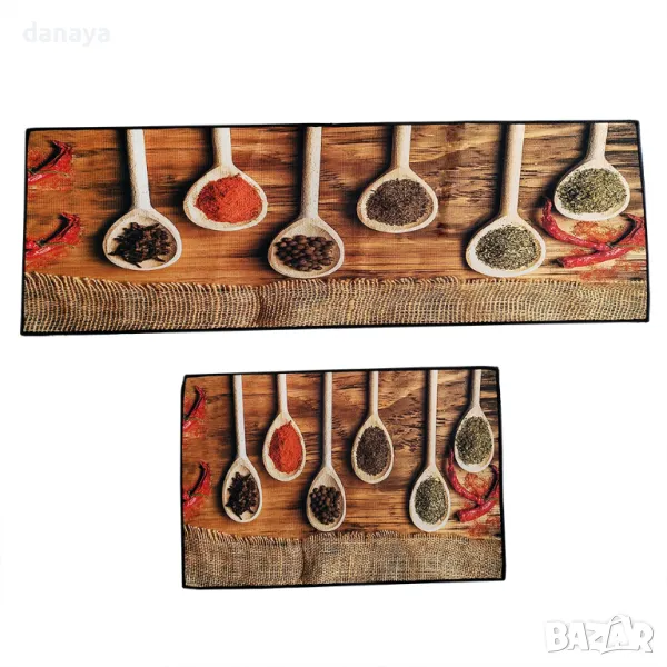 5257 Пътеки за кухня с принт кухненски постелки, 2 броя, снимка 1