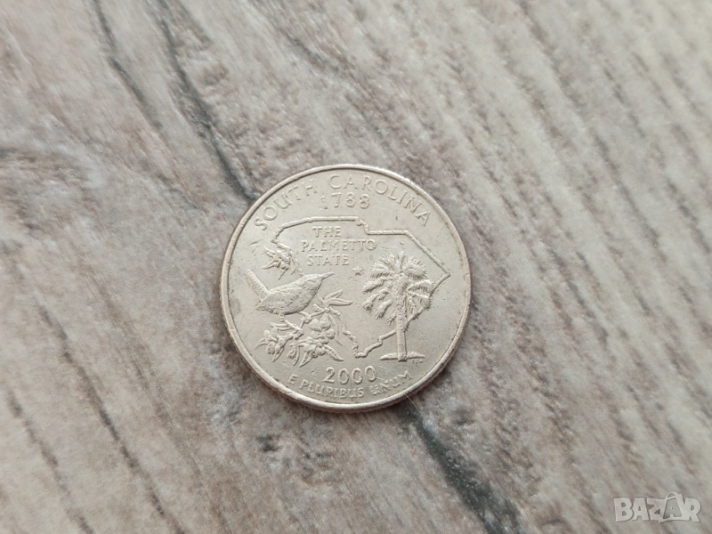 Монета 2000 Съединени Щати Washington Quarter - 25 Cents (The palmetto state, South Carolina), снимка 1