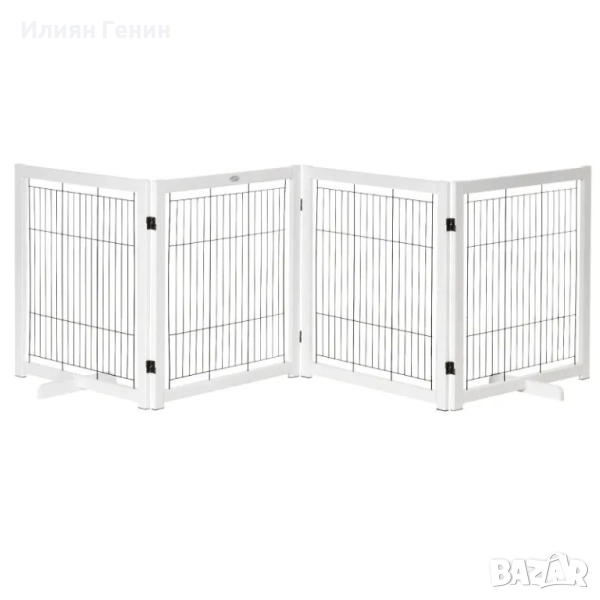 PawHut Дървена предпазна врата за кучета, снимка 1