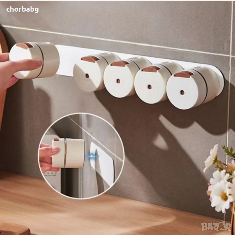 Магнитни стъклени буркани за подправки – 6 броя, снимка 1