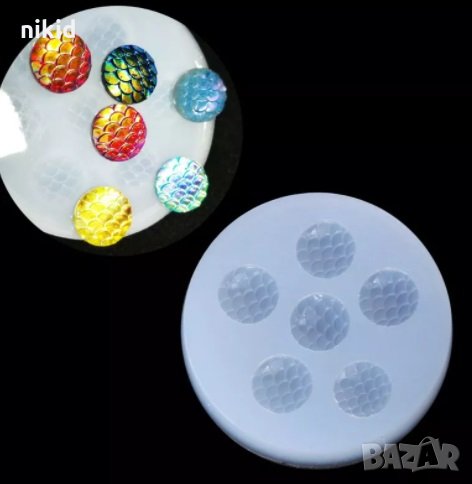 кръгчета люспи капси силиконов молд форма фондан шоколад смола декор украса , снимка 1
