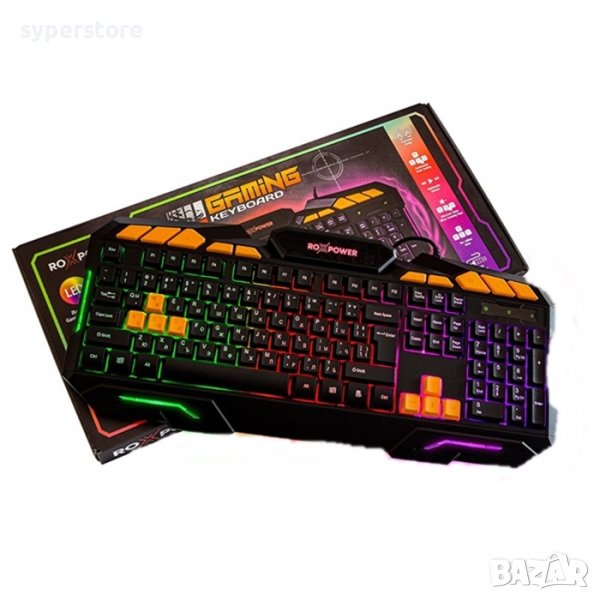 Клавиатура Roxpower GK-8100 LED Геймърска Gaming  черна, SS300645, снимка 1