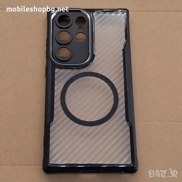 Samsung Galaxy S24 Ultra гръб MagSafe удароустойчив CARBON , снимка 1