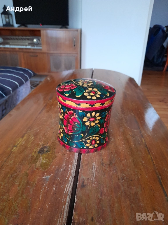Стара дървена кутия,хохлома #15, снимка 1
