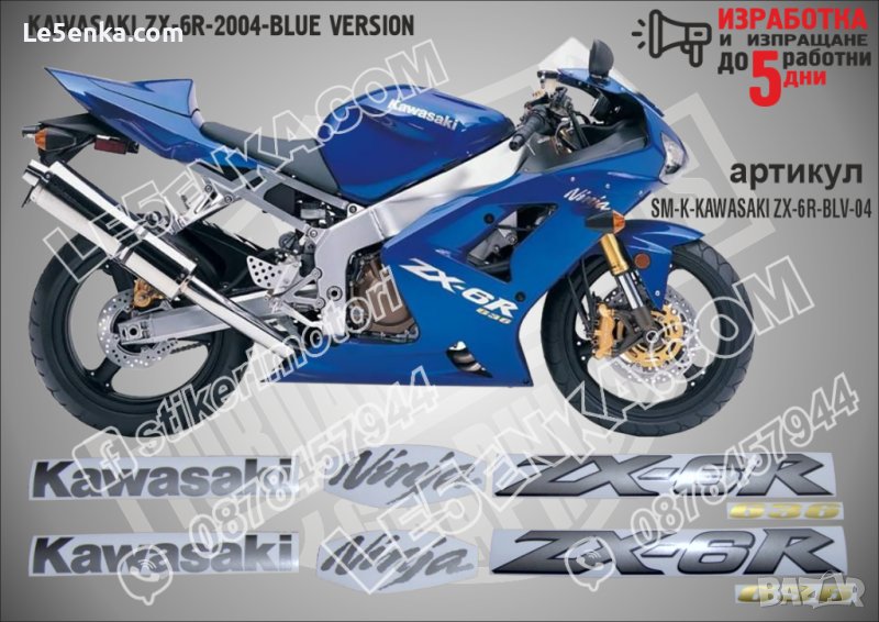 KAWASAKI ZX-6R BLUE VERSION 2004 SM-K-KAWASAKI ZX-6R-BLV-04, снимка 1