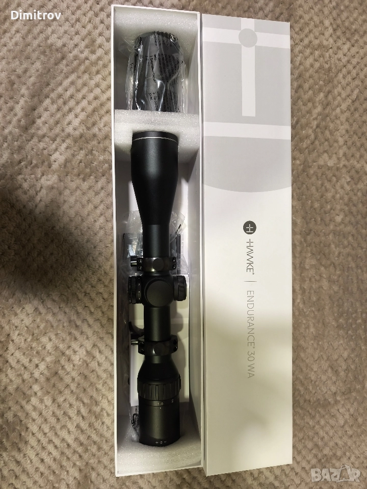 Оптика Hawke Endurance 30 WA 1.5-6х44+ стоманени рингове Rusan за монтаж към Picatinny 30мм Бартер! , снимка 1