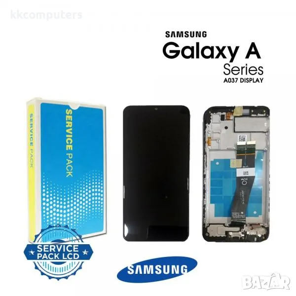 LCD Дисплей за Samsung SM-A037F A03s 2021 / GH81-21232A/ Тъч скрийн / Рамка / Черен / Оригинал Servi, снимка 1