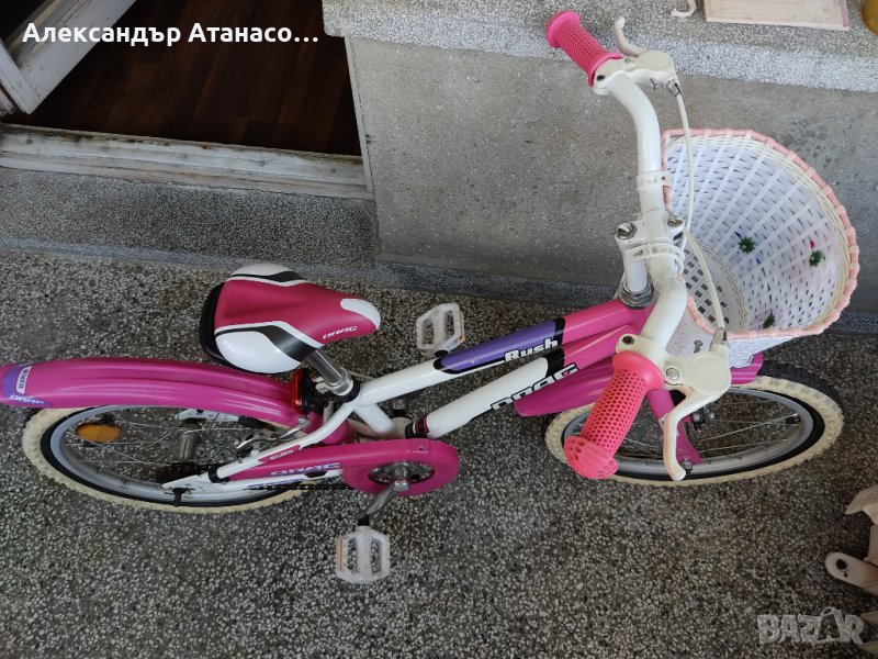 Детски велосипед Drag 18 Rush, помощни колела за момиче 5-6 г., снимка 1