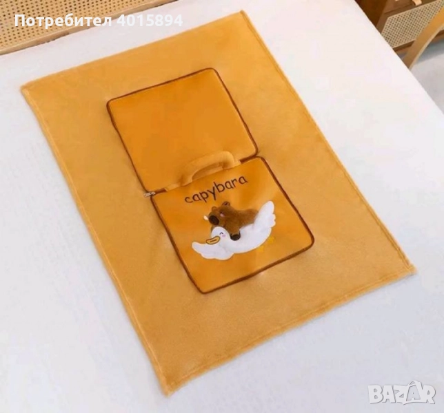 Мека капибара възглавничка 2-в-1 – играчка и одеяло за гушкане, снимка 1