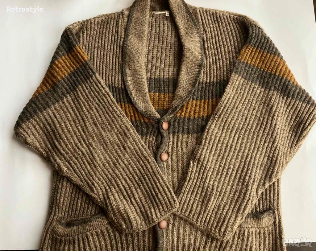 Дебела плетена мъжка жилетка, снимка 1