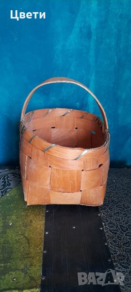 Стара, дървена кошничка , снимка 1