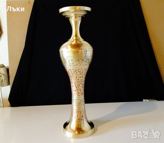 Бронзова ваза,клетъчен емайл 37 см. , снимка 13 - Вази - 31768637