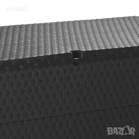 vidaXL Градински сандък за съхранение антрацит 120x56x63 см PP ратан, снимка 8 - Ракли - 56147654