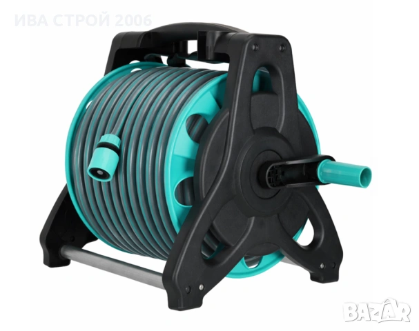 Градински маркуч 30 м на макара с пистолет | Автоматична система за поливане, снимка 3 - Градински инструменти - 54192709