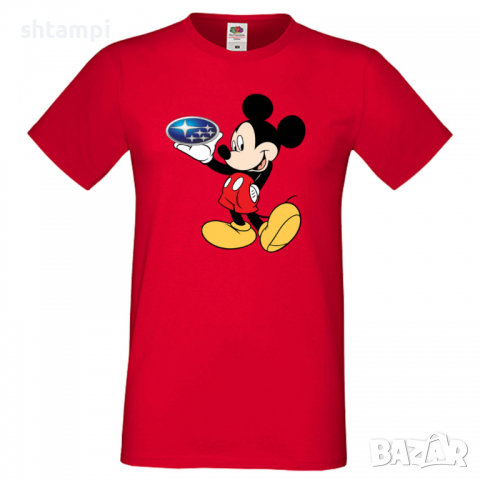 Мъжка тениска Mickey Mouse Subaru Подарък,Изненада,Рожден ден, снимка 9 - Тениски - 36577648