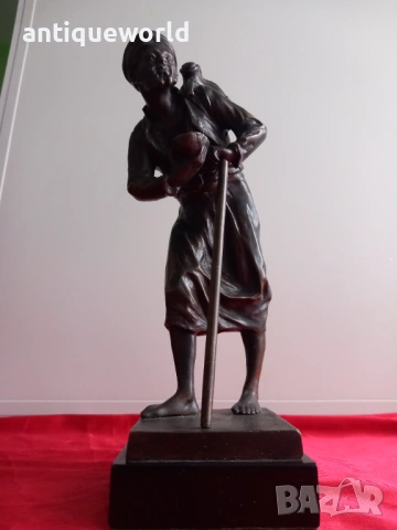 P.Kowalczewski Авторска Бронзова Пластика Статуетка Продавач на Вода, снимка 7 - Антикварни и старинни предмети - 53040709