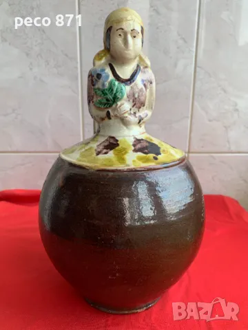 Стара сватбарска стомна момиче с цвете, снимка 3 - Други ценни предмети - 49600715