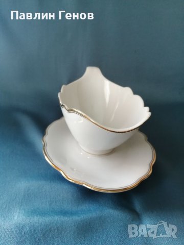 Порцеланова сосиера немски порцелан с печат, снимка 6 - Антикварни и старинни предмети - 38054768