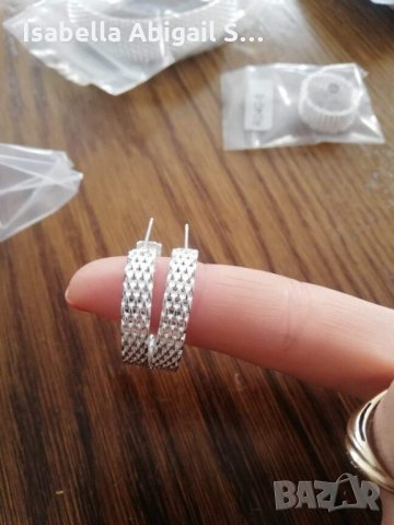 Комплект сребърни обици, пръстен и гривна, снимка 4 - Бижутерийни комплекти - 32102023