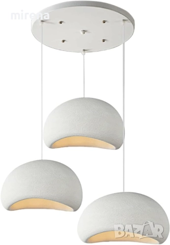 Бял модерен полилей висяща облак 3 каменен скандинавски Wabi-sabi