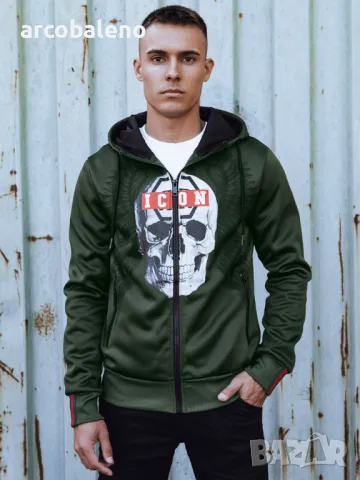 Мъжки суичър с качулка и цип, 3цвята , снимка 8 - Суичъри - 47822750