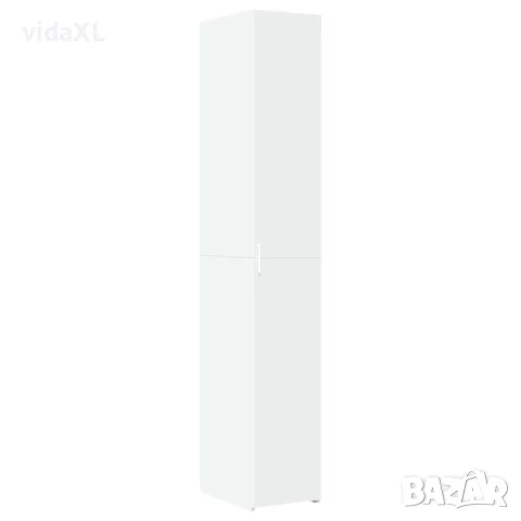vidaXL Тесен шкаф за съхранение, бял, 30x42,5x225 см, инженерно дърво, снимка 6 - Бюфети - 56146909