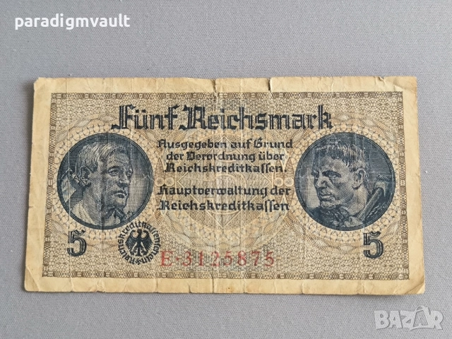 Райх банкнота - Германия - 5 марки | 1939г.