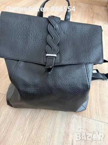 Черна дамска раница еко кожа нова, снимка 3 - Раници - 54243249