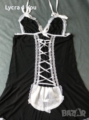 S/M секси костюм за ролеви игри - домашна прислужница/камериерка, снимка 10 - Бельо - 42146505