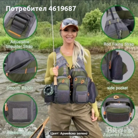 нов модел универсален риболовен елек , снимка 6 - Екипировка - 52219246
