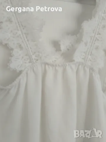 Ефирен италиански бял топ, снимка 5 - Корсети, бюстиета, топове - 50149765