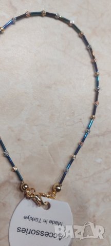 Гривна за крак и ръка с камъчета и златисти мотиви внос Turkey, снимка 5 - Гривни - 39406930