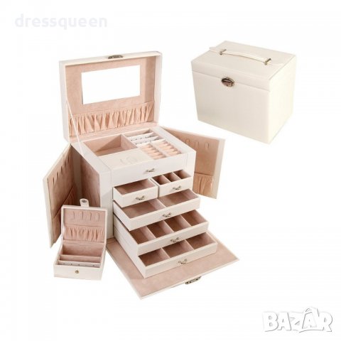 1119 Органайзер с много чекмеджета за бижута с огледало, снимка 3 - Подаръци за жени - 37448956