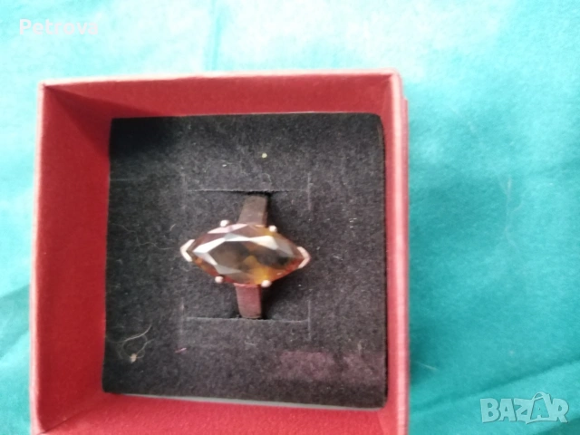 Сребърен пръстен с гранат, снимка 3 - Пръстени - 53134459