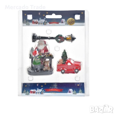 Коледни фигурки Mercado Trade, За украса, 3бр, Дядо Коледа, снимка 2 - Декорация за дома - 42820687