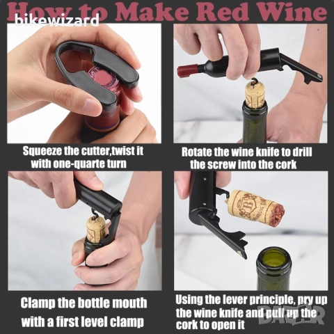 Тирбушон + 2 броя ножове за защитната капсула на бутилка НОВИ, снимка 2 - Аксесоари за кухня - 52477299