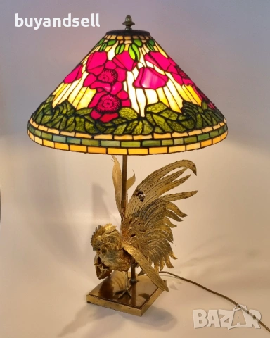 Настолна лампа Тифани Tiffany lamb витражно стъкло, снимка 4 - Настолни лампи - 54202031