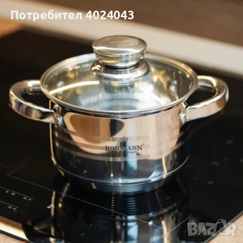  Комплект тенджери, 16/18/20/22/24Тсм. 2.1/2.9/3.9/5.1/3.4л., Неръждаема стомана, снимка 2 - Други - 47896850