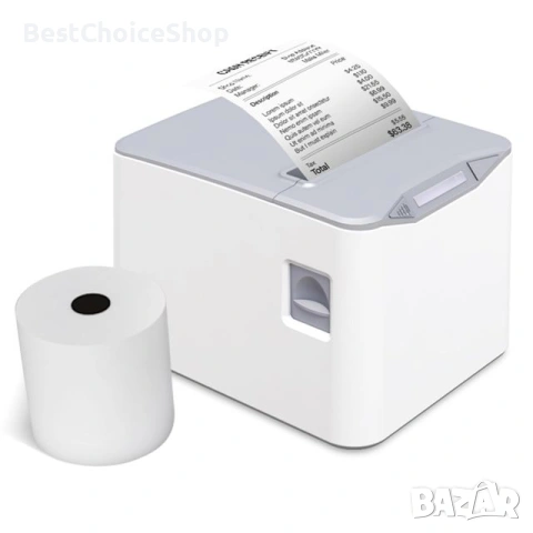 Термален Принтер Bisofice 80 mm, за касови бележки, скорост 220 mm/s, USB + Ethernet (LAN) с ESC/POS