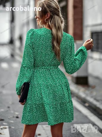 Дамска рокля с V-образно деколте, 4цвята, снимка 3 - Рокли - 39660493