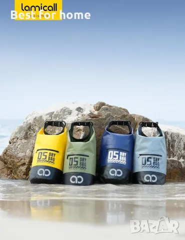 Водоустойчива раница Lamicall Dry Bag - [Джоб с цип] 10L/20L водоустойчива чанта с капак на колела, снимка 7 - Раници - 55857820