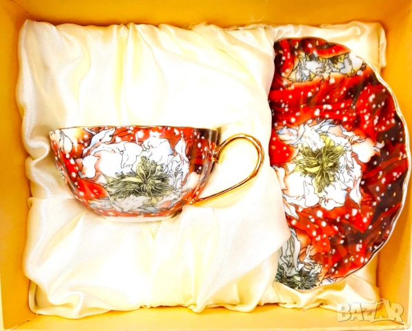 Чаши и комплекти за кафе от костен порцелан 🤩Черен Петък, Порцелан Y o L i S a до - 50 % , снимка 10 - Сервизи - 28394633