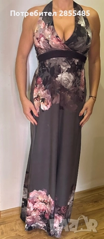 Рокля на цветя, дълга, снимка 3 - Рокли - 52025826