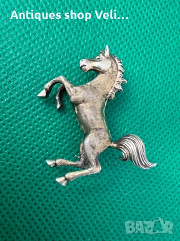 Сребърна брошка с позлата №7523 