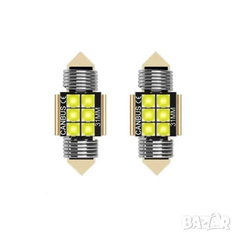 LED крушки софитни 31mm CANBUS 12V 2 броя